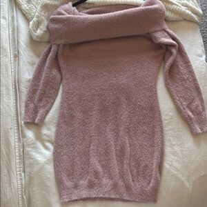 Cozy Off-Shoulder Pink Sweater